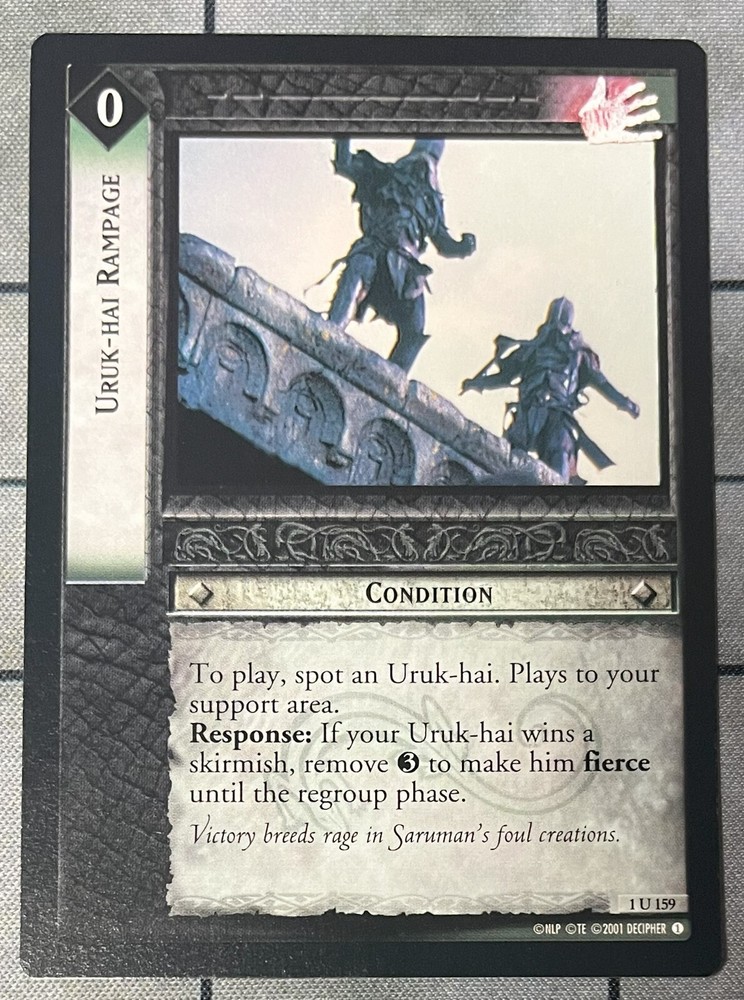 URUK-HAI RAMPAGE 1U 159 Decipher Lord of the Rings Fellowship