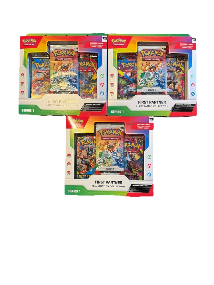 Pokémon TCG First Partner Illustration Collection Box Series 1 (LOT OF 3 SEALED)