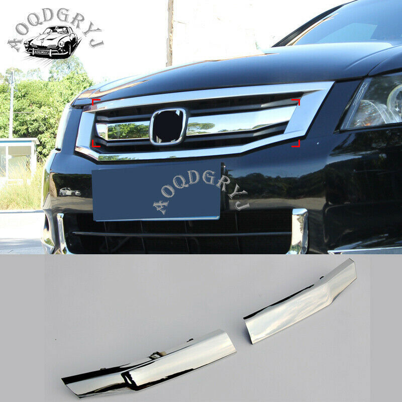 2008-2010 Honda Accord Sedan ABS Chrome Front Grill Cover Trim 2P