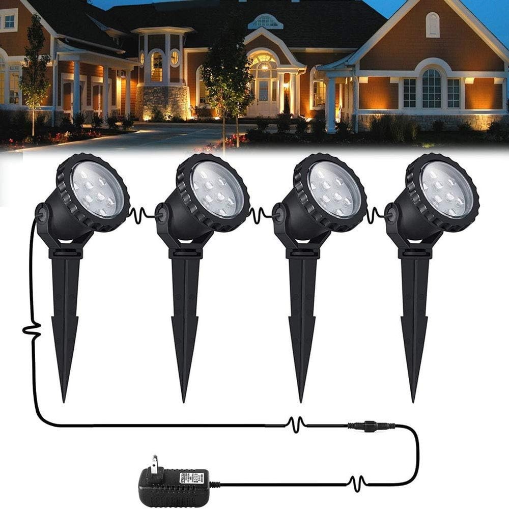 12W Solar Outdoor Spot Lights for Landscape Lighting with Transformer  