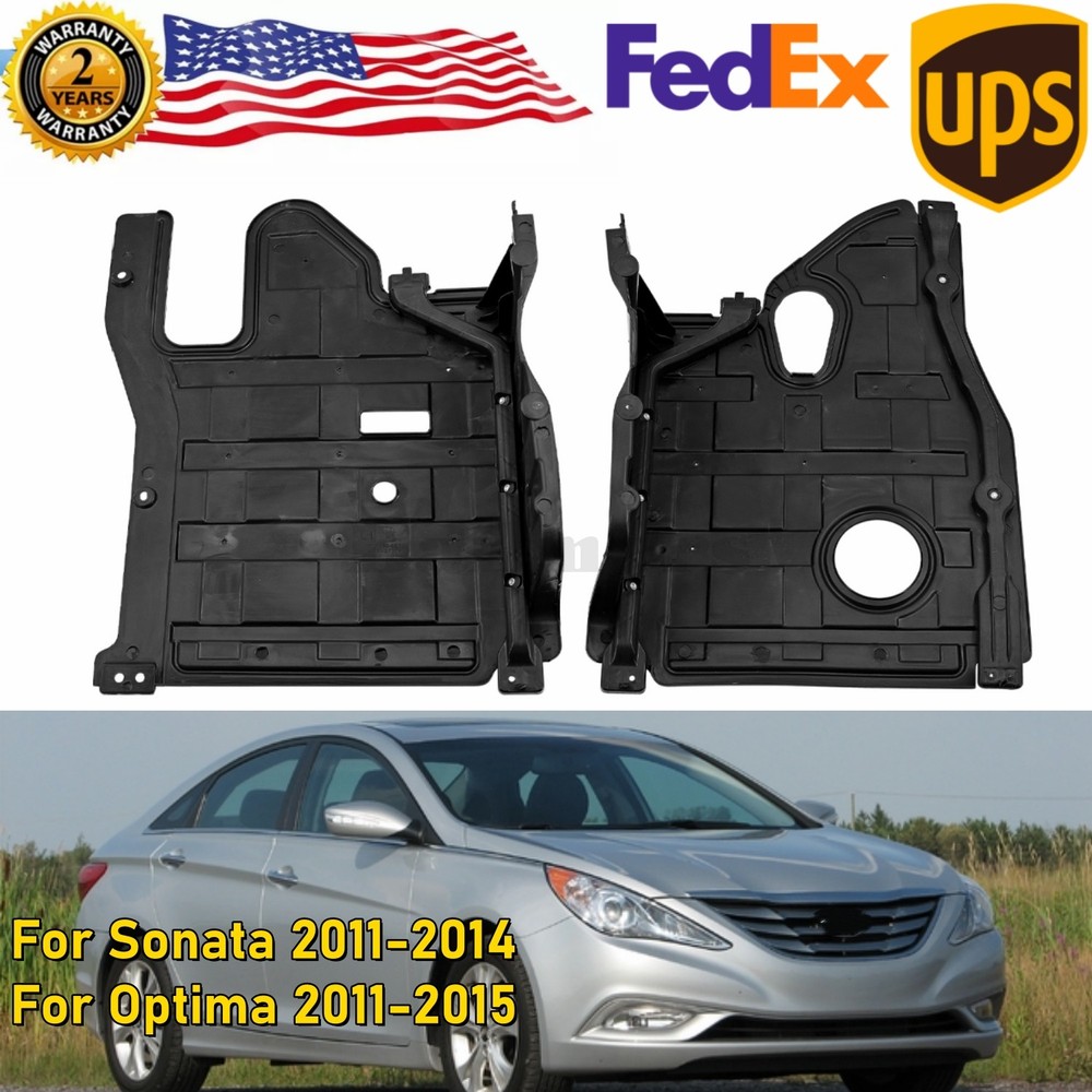 2pcs Under Protect Cover Engine Splash Shield for OPTIMA SONATA 2011-2014 2.4L