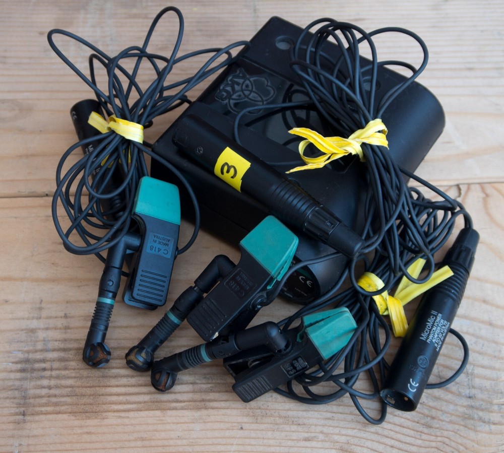 THREE (3) AKG C418 condenser microphones - VG++ condition (2), VG with crack (1)