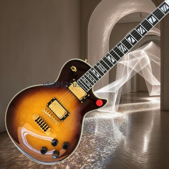 lp Custom 50s Tobacco Sunburst Electric Guitar Flamed Top Bone Nut US Fast Ship