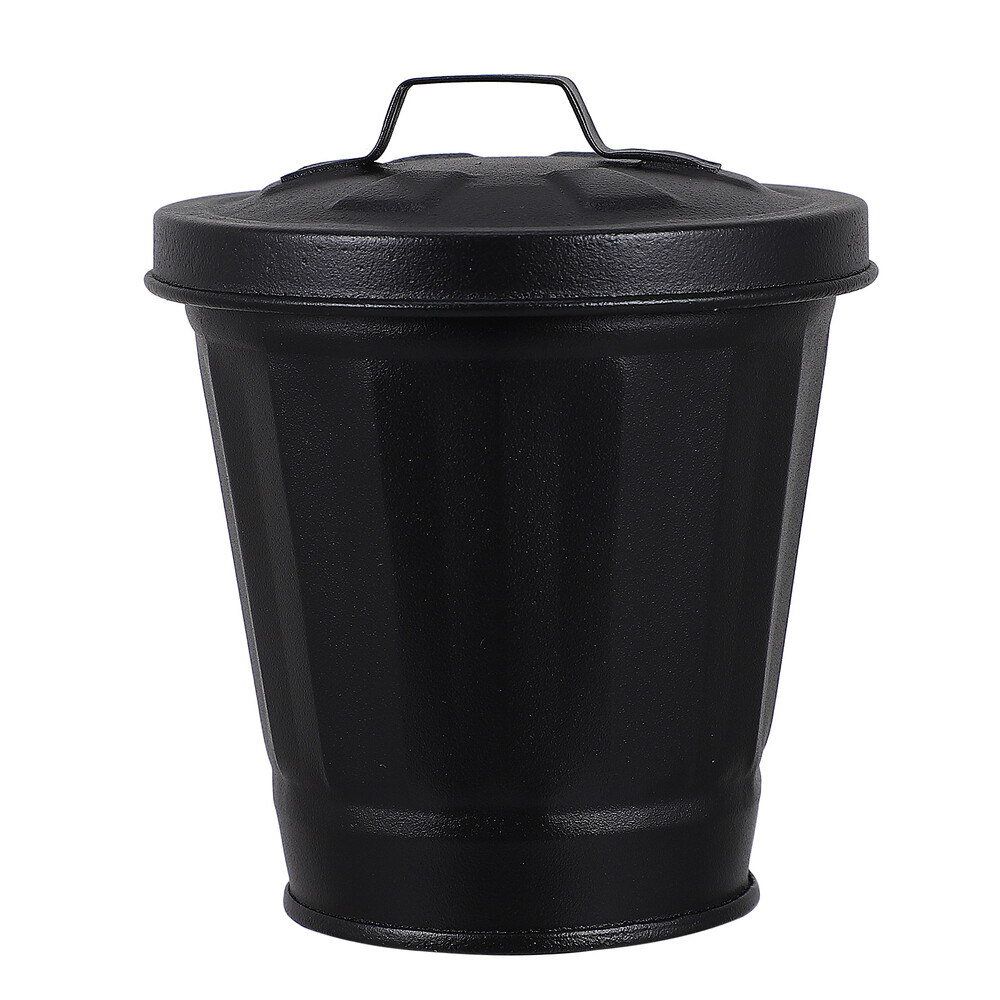 Garbage Bin Flowerpot Can Tabletop Trash Can with Lid mini Wastebasket Waste Bin