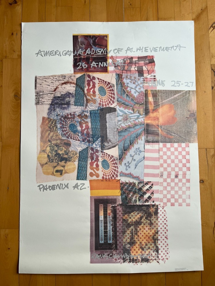 VINTAGE 1987 RAUSCHENBERG PHOENIX ARIZONA POSTER AMERICAN ACADEMY OF ACHIEVEMENT
