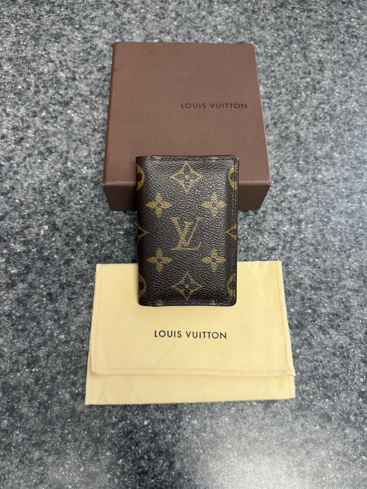 Louis Vuitton Brown Monogram Pocket Organizer Cardholder Mens Wallet M60502 $440