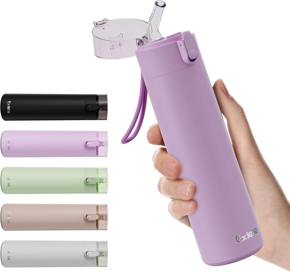 9oz Small Water Bottles with Straw, Mini Water Bottle with One-Hand Open Design,