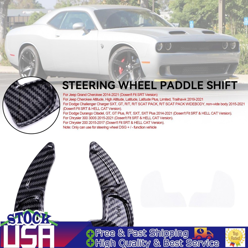 Steering Wheel Shift Paddle Extended Shifter Trim fit Dodge Challenger Charger