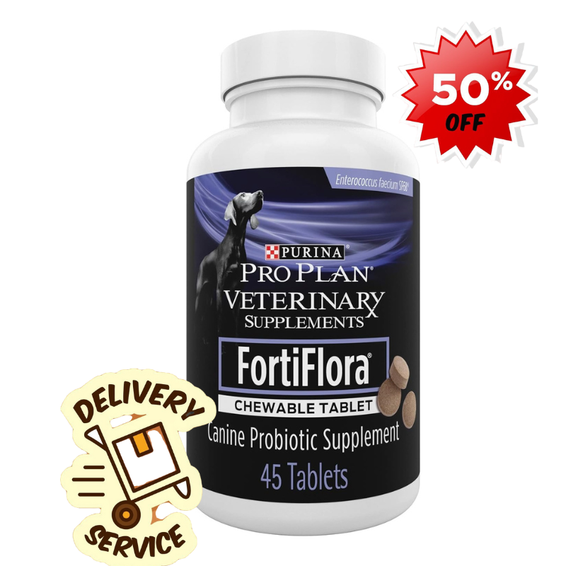 Chewable Dog Probiotic Supplement Tablets 45 ct. Canister B083XLYRYH