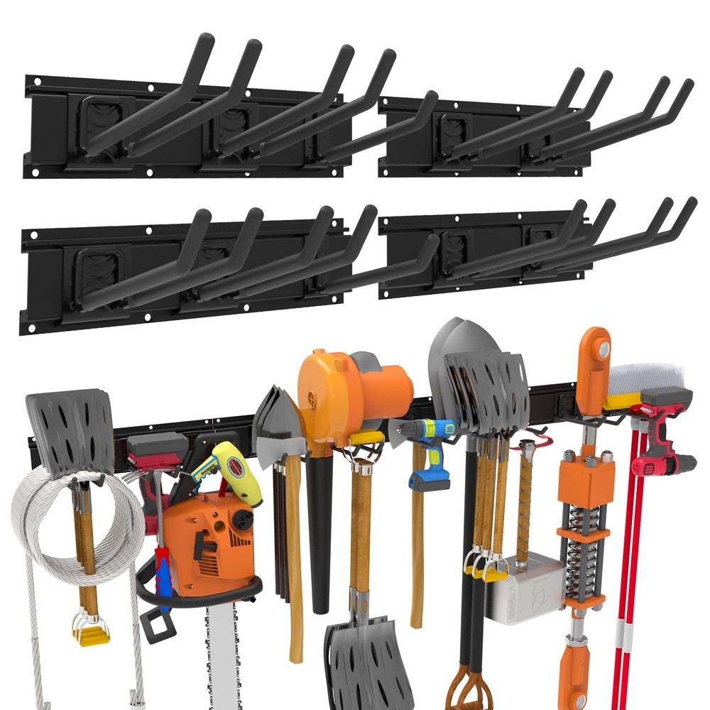 64-Inch Heavy-Duty Wall-Mounted Garage Tool Organizer for Garden & Workshop Storage