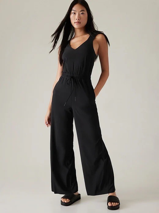 Athleta Black Savannah Jumpsuit Romper Size 8 NEW