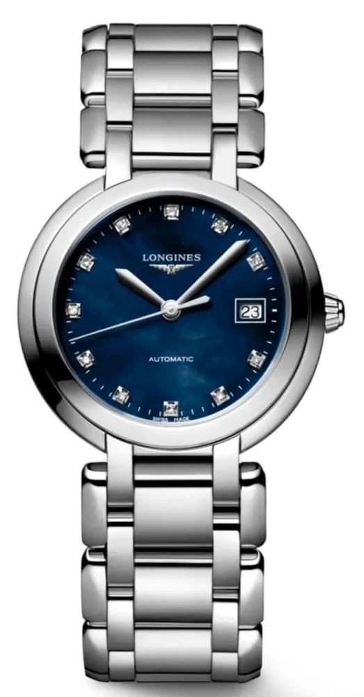 New Longines Primaluna Automatic 30mm Blue Mother Women's Watch L8.113.4.98.6