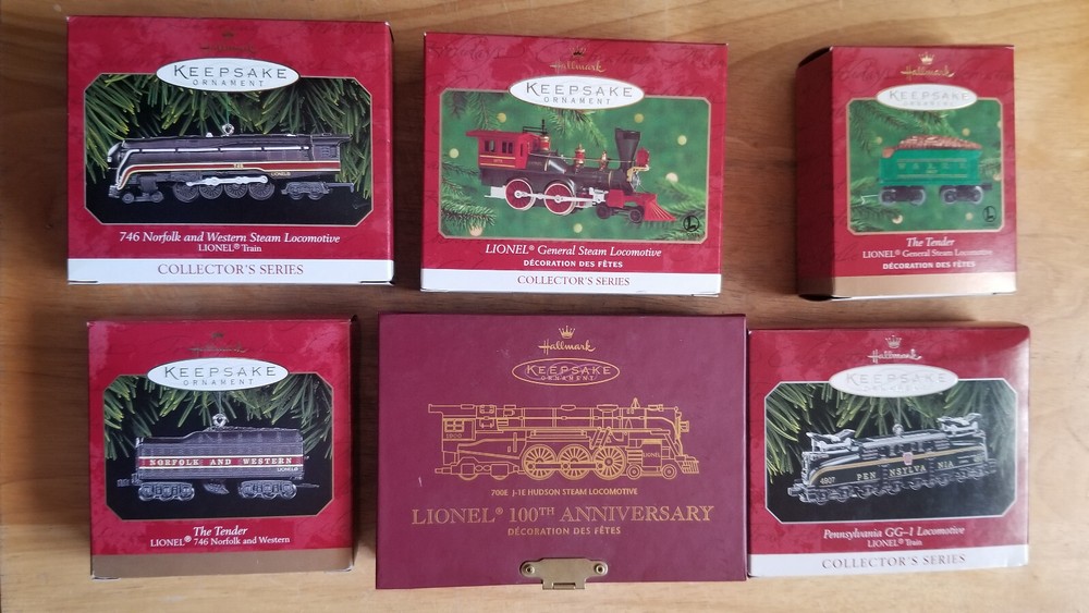 1998-2000 Hallmark Lionel Trains Lot of 6 New Ornaments