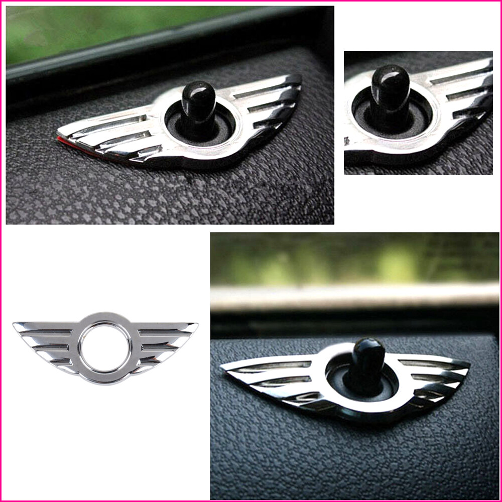 2PCS Car Accessories Door Pin Lock Wing Emblem Badge Stickers For Mini Cooper