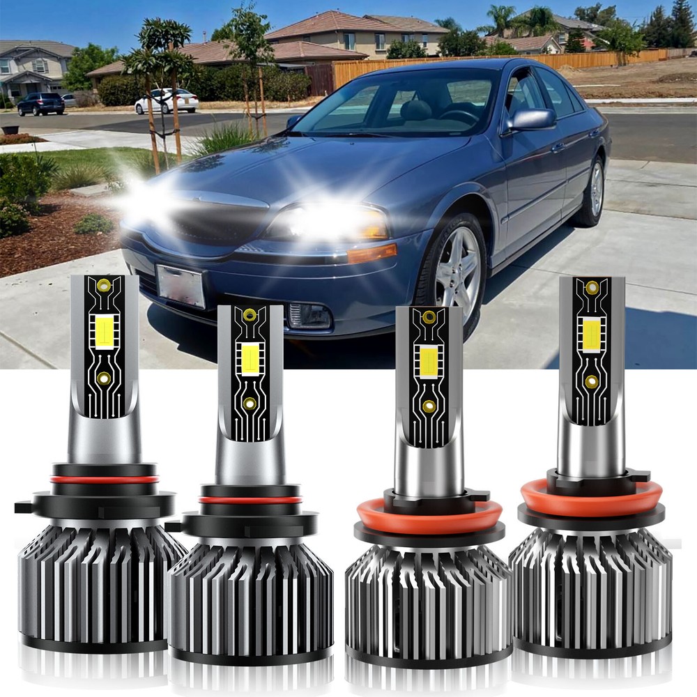 9005 H11 LED Headlight Bulbs 6500K White High Low Beam Compatible with Lincoln LS 2003-2006