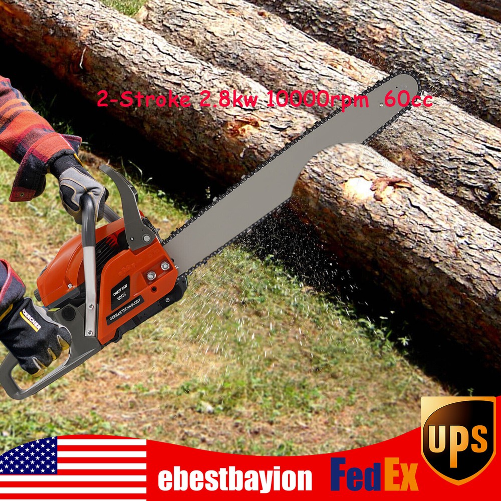 60cc 22-Inch Gas Chainsaw 2-Cycle 2.8kw Engine for Powerful Cutting