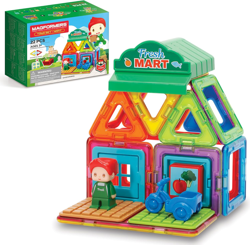 Magnetic Building Tiles Set - Multicolor Educational Blocks for Kids - STEM Learning Toy