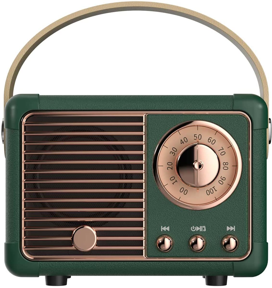 Retro Bluetooth Speaker Mini | Vintage Wireless Speaker for Phone Desk Green