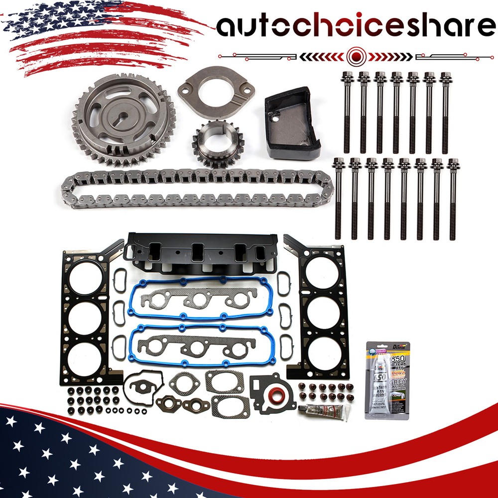 Timing Chain Kit Head Bolt Kit Head Gasket Set for 2005-2010 Dodge Grand Caravan