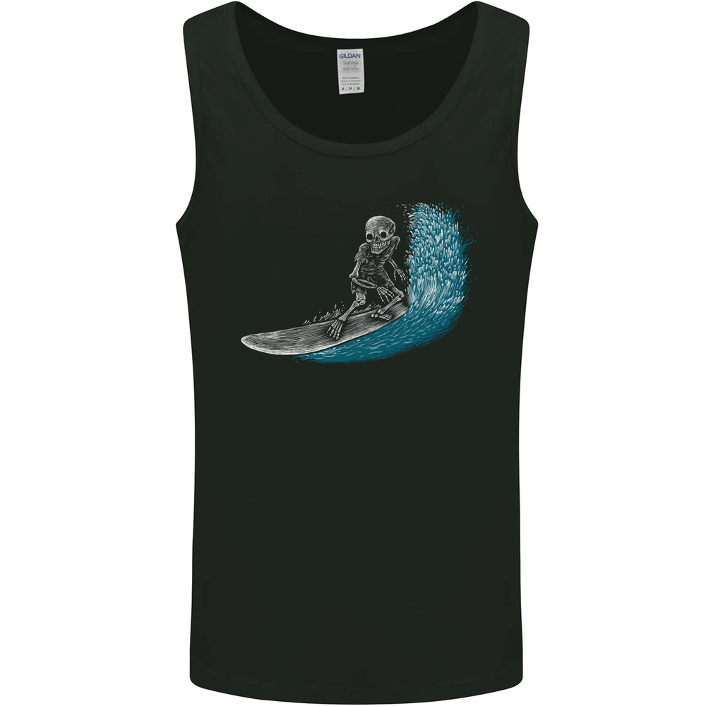 Surfing Skeleton Surf Skull Mens Vest Tank Top