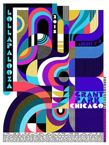 Lollapalooza 2018 Jessie Unterhalter Katey Truhn Art Poster Decor No Frame