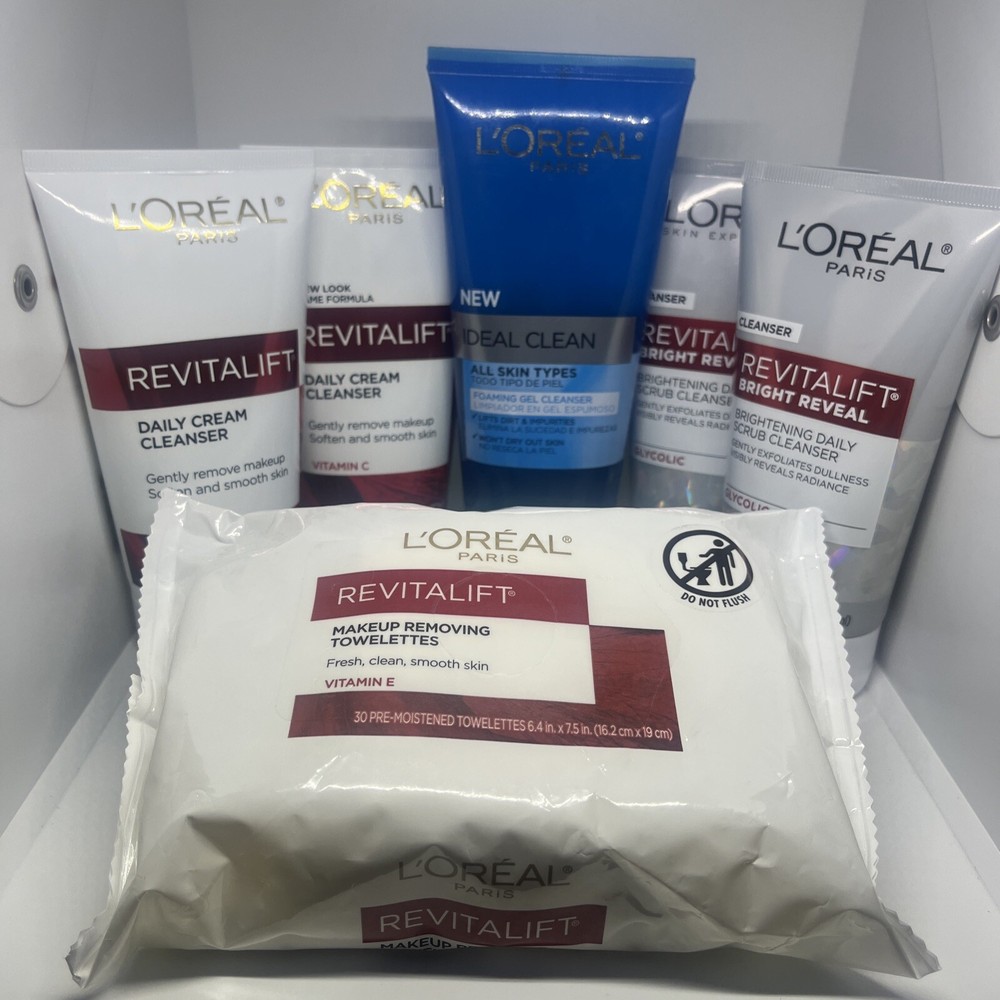 NEW (Lot 6) L'Oreal Revitalift Bright Reveal & Daily Cream Cleanser-FREE SHIP!