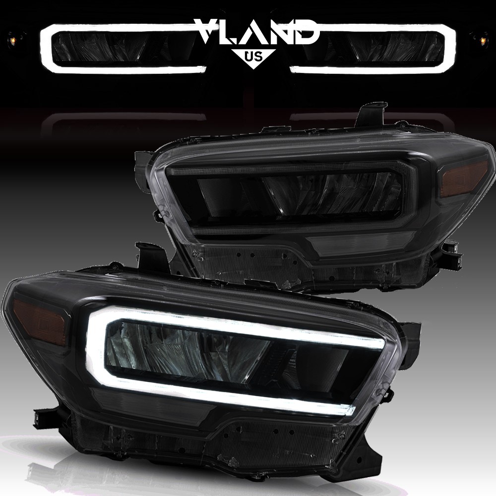 Full LED Headlights For 2016-2023 Toyota Tacoma Pickup DRL LED Reflector LampsX2