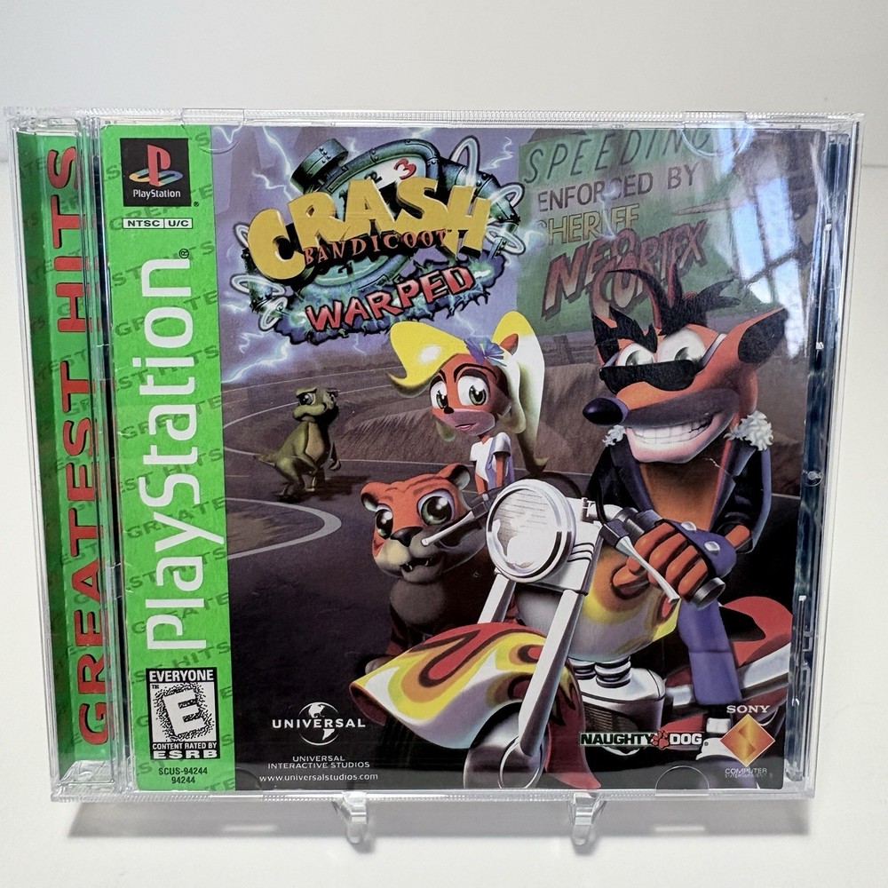 Crash Bandicoot Warped Playstation 1 PS1 Complete CIB Tested Greatest Hits