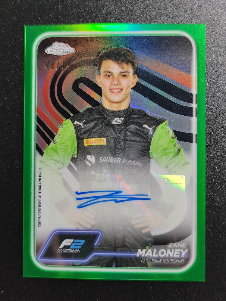 Zane Malpney 2024 Topps Chrome F1 F2 Green Parallel Auto #CAC-MAL /99 -FZ