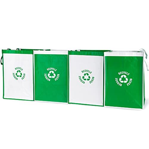 Recycle Waste Bin Bags 12l Green Polypropylene Waterproof Easy To Use Ideal For