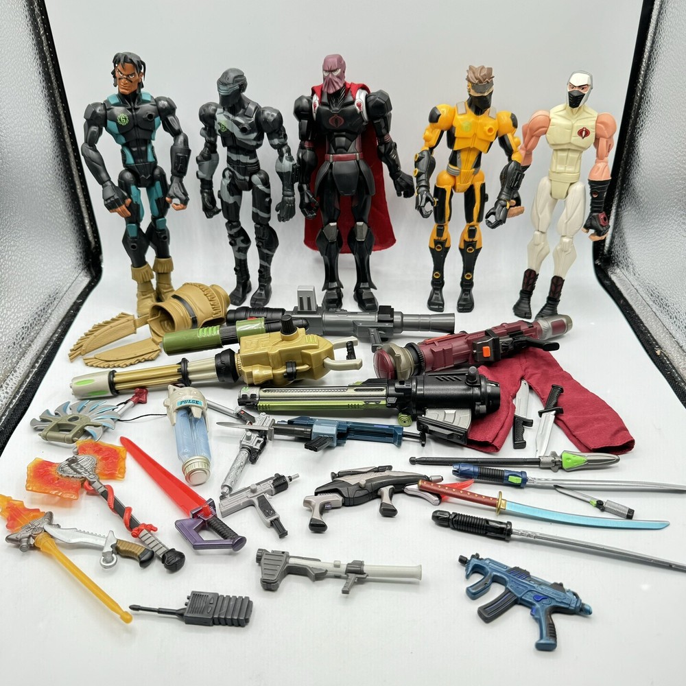 Lot of GI Joe Sigma 6 Figures Weapons Accessories Storm Kamakura Cobra Commander