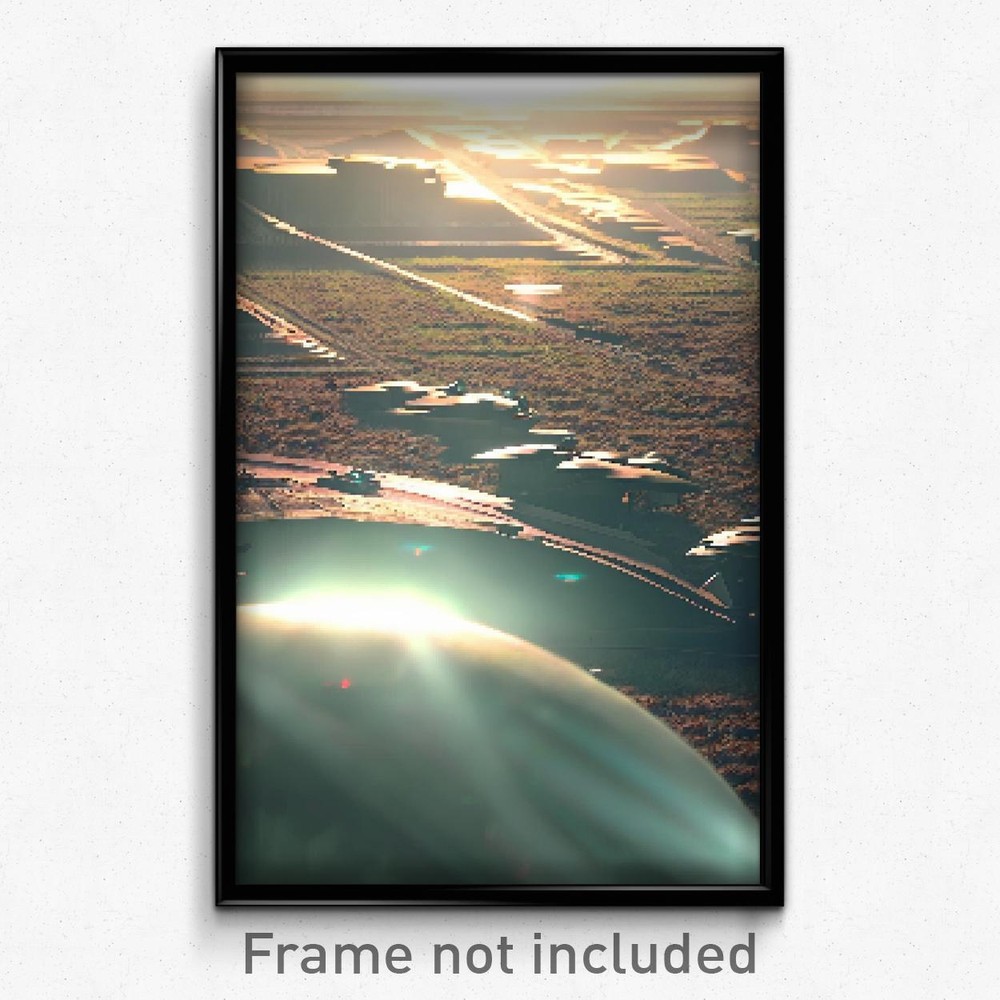 Pixel Art Poster - Metallic Plains (8 Bit Psychedelic Trippy Video Game Print)