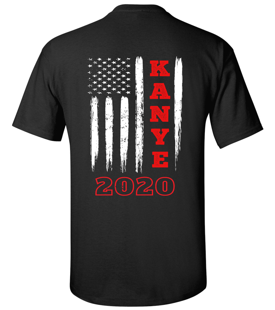 Political Kanye 2020 American Flag Presidential Election Short Sleeve T-shirt