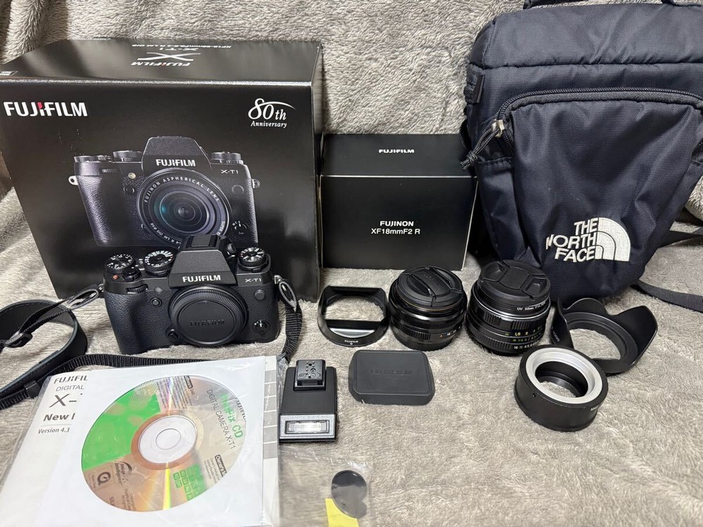 【Near MINT】FUJIFILM X-T1 16.3MP Mirrorless Digital Camera Black Lens set