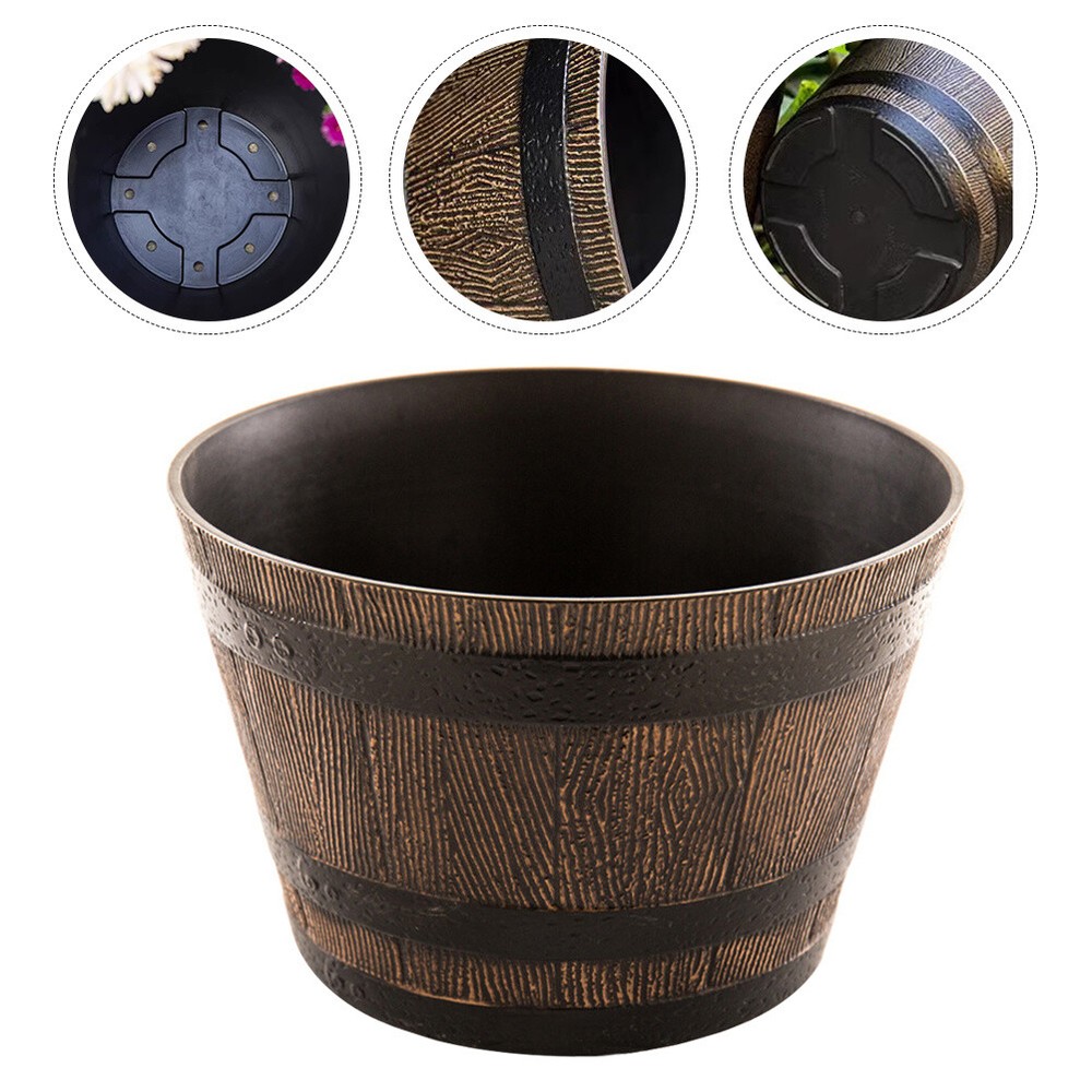 en Barrel Planter en Flower Pot Decor Plant Container Box