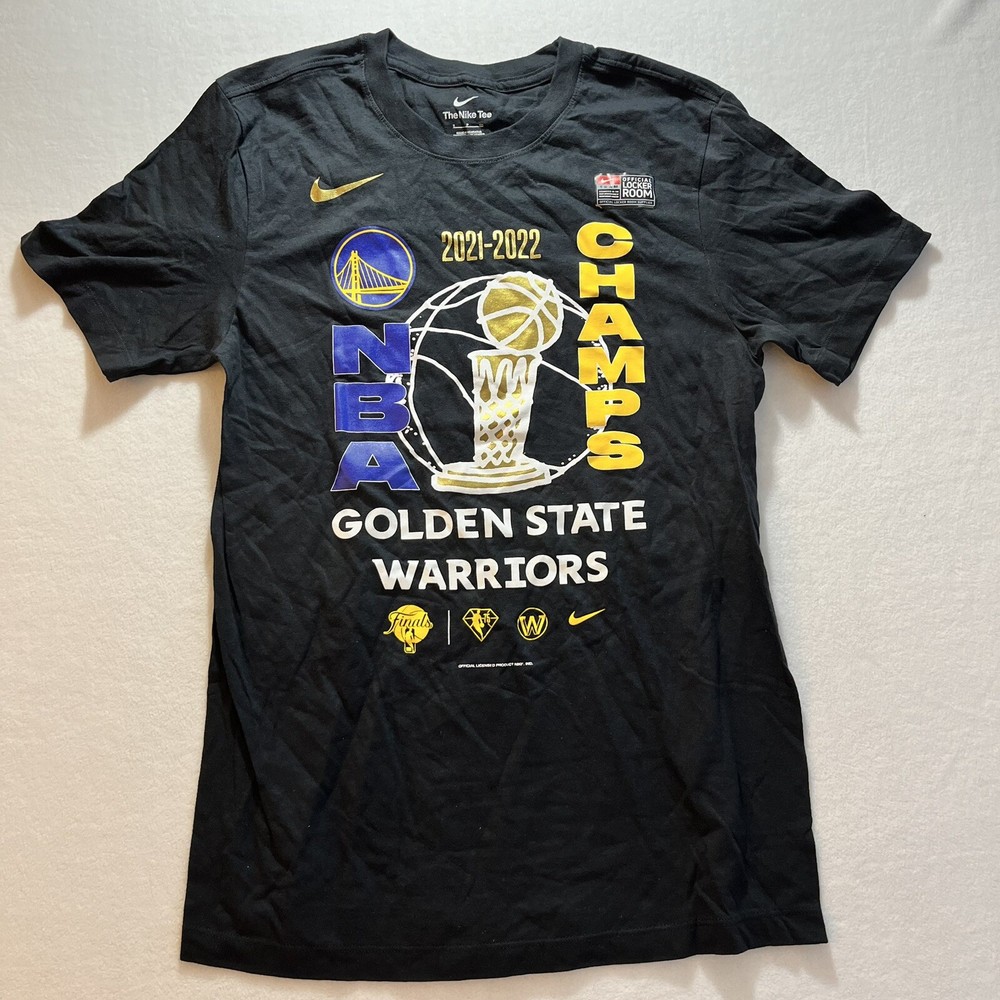 Nike Golden State Warriors Men's Small NBA Champs Black Locker Room T-Shirt New