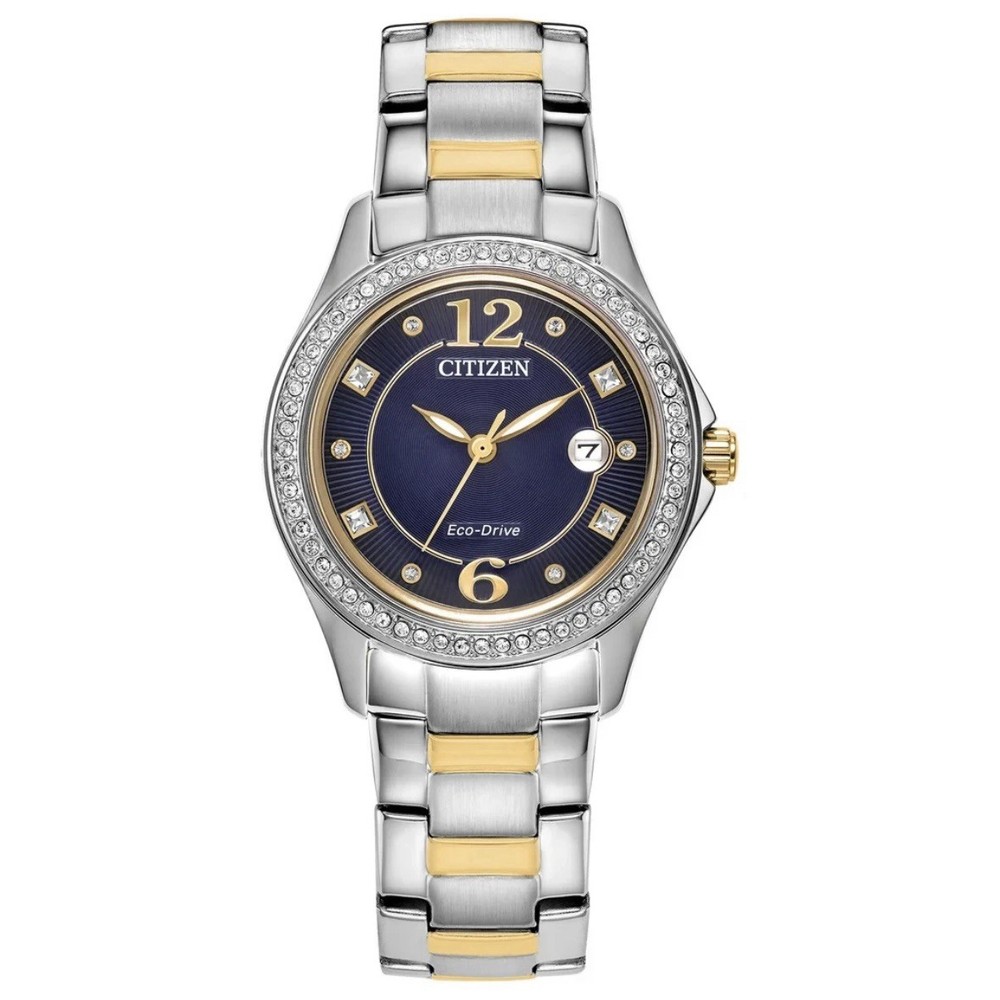 Citizen Eco-Drive Classic Diamond Crystal Two-Tone SS Ladies Watch FE1146-71L