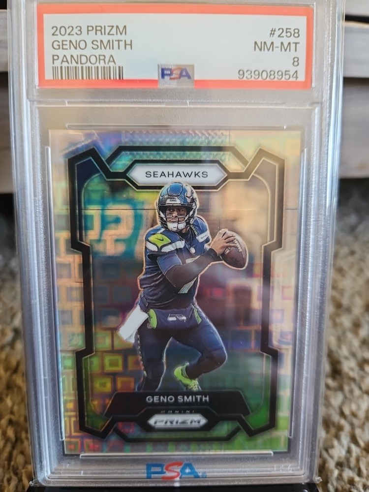 2023 Prizm Pandora PSA 8 Geno Smith Card Numbered 258/400