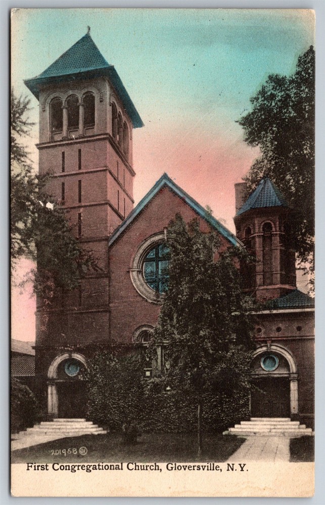 First Congregational Church Gloversville NY C1911 Postcard R20