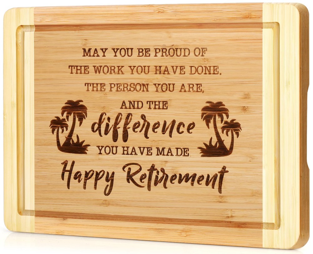 Retirement Gift for Woman 2025, Engraved Cutting Board Retirement Gifts for W...