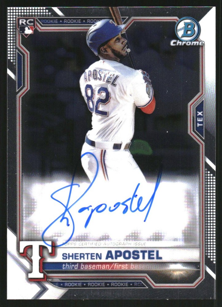 2021 Bowman Chrome Rookie Autographs #BCRASA Sherten Apostel Auto
