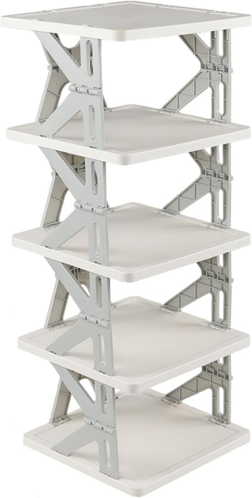 5-Tier Collapsible Shoe Rack Free Standing Multifunctional Storage Organizer