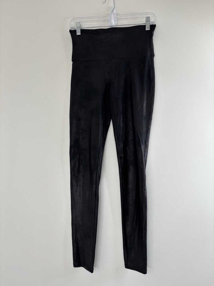 Spanx Sara Blakely Large Black Glossy Leggings 26x27