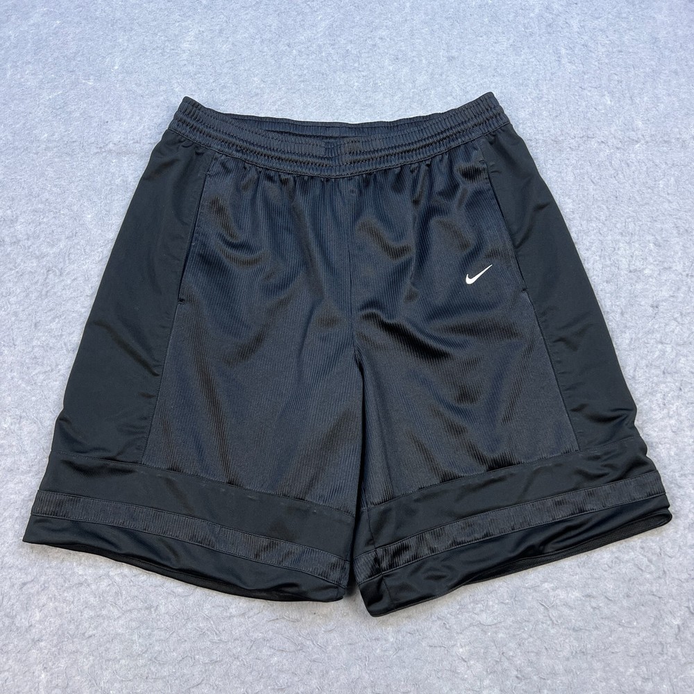 VTG Nike Basketball Shorts Mens L Black Mesh 10