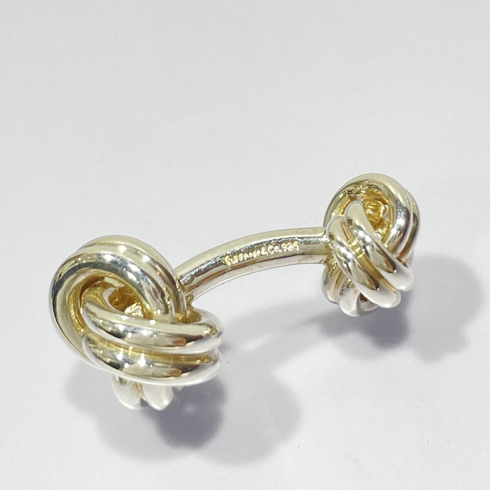 Tiffany & Co Cufflinks Cuff Links Gold Double Knot Sterling Silver 925 13×13mm
