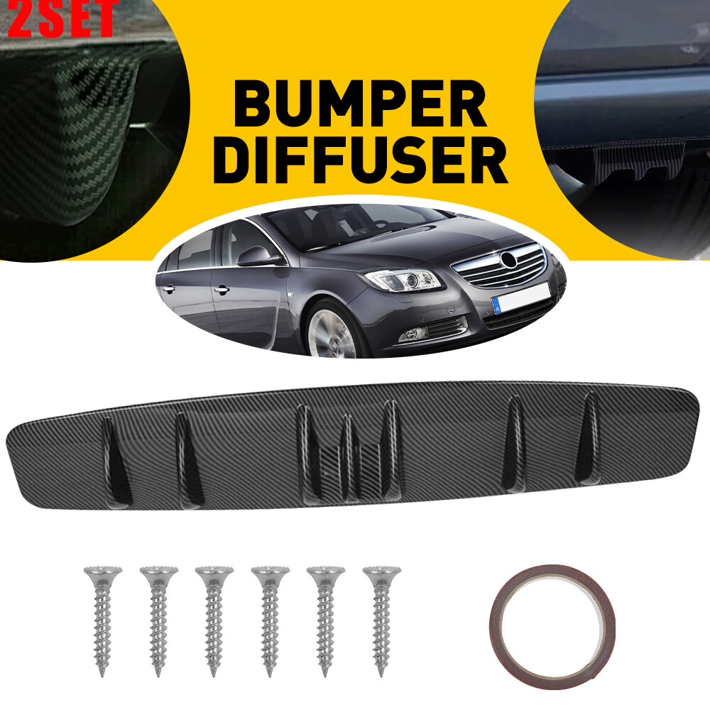 Mercedes Benz C250 C300 2-Piece Carbon Fiber Rear Bumper Lip Diffuser Valance