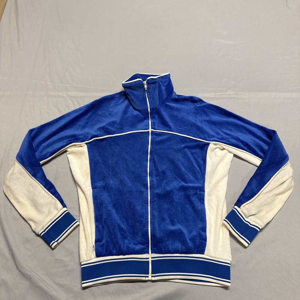 Vintage Levis Jacket Men's Large Blue Full Zip 80s Velour Made In USA