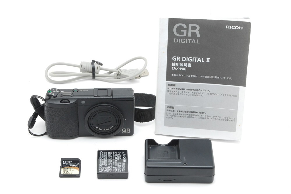 SC 2330! [MINT w/SD Card] RICOH GR DIGITAL II 10.1MP Digital Camera Black JAPAN