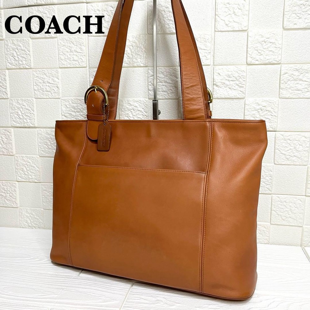 Vintage Coach British Tan Soho Zip XL Leather Tote Bag 4155