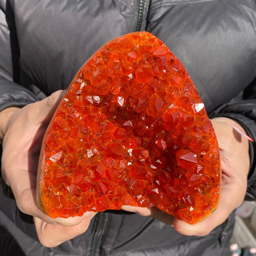 2.6LB Natural Citrine Geode Quartz Cluster Crystal Healing Cathedrals Specimen